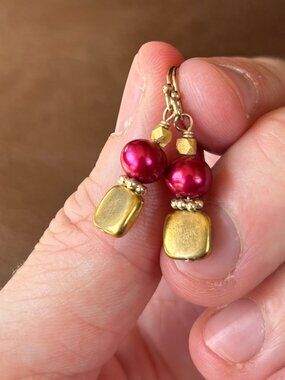 Festive Red & Gold Earrings